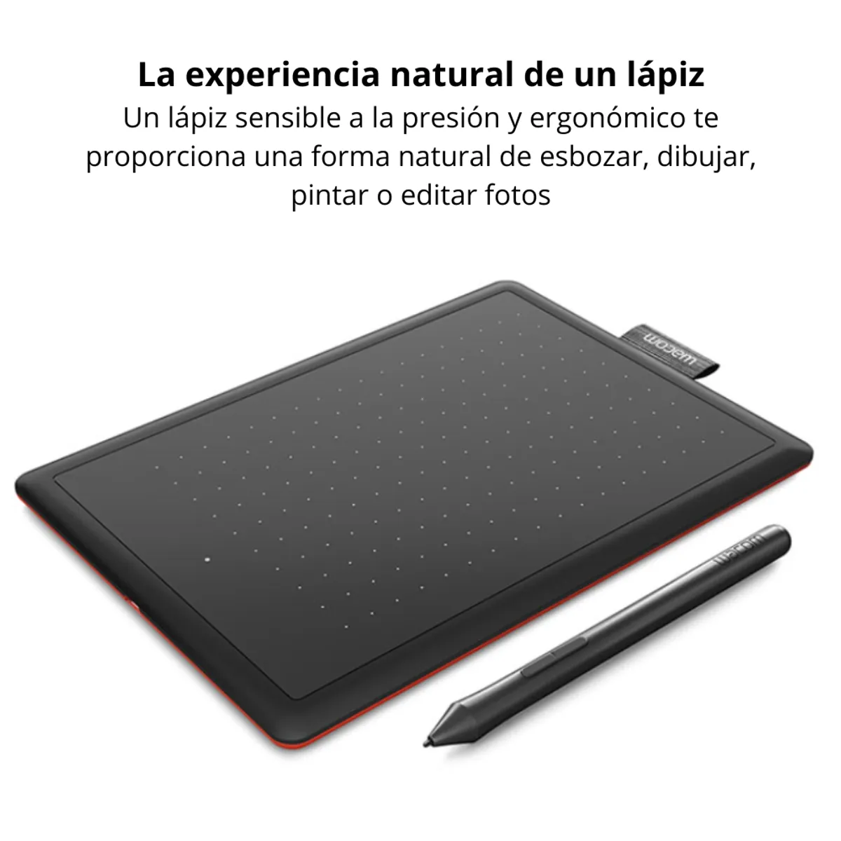 WACOM - Tableta Gráfica One by Wacom Small CTL-472 USB 2540 LPI Lápiz sin Pila 2048 Niveles - Negro/Rojo