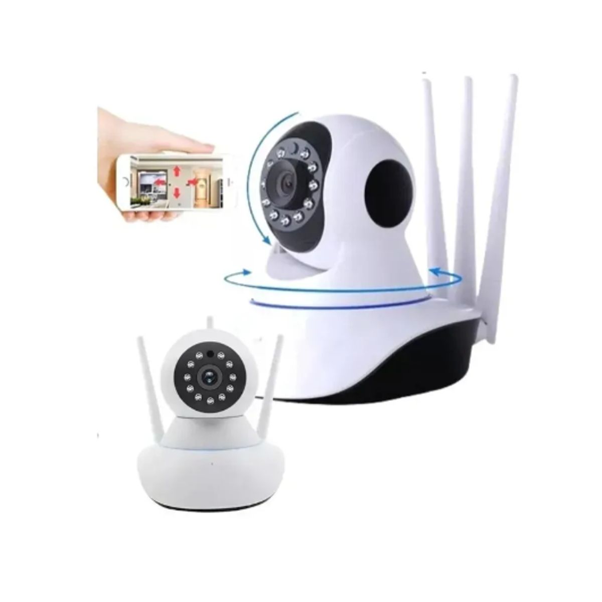 GENERICO - Cámara Robótica Seguridad Wifi 3 Antenas V380
