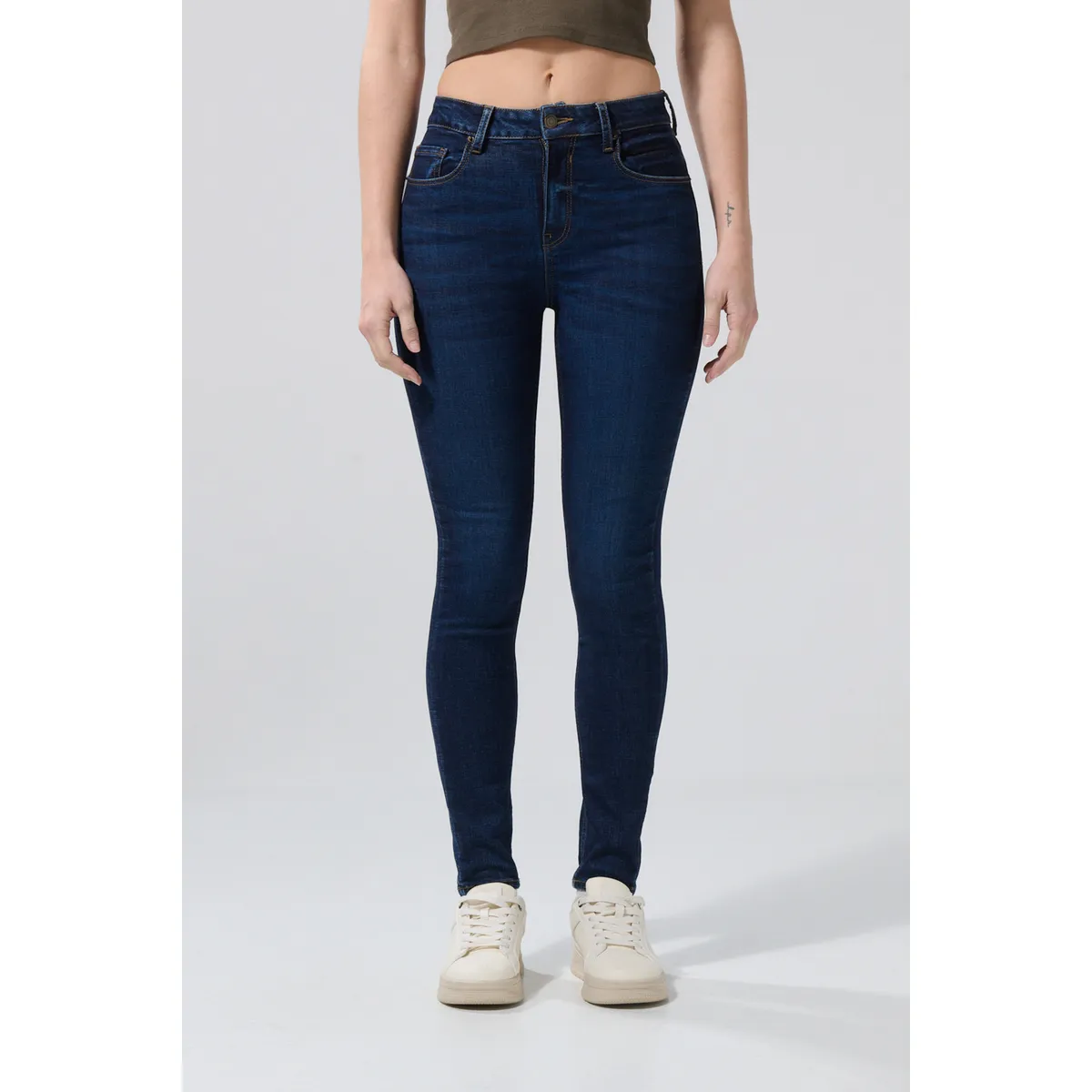 KOAJ - KOAJ Jean jegging azul oscuro con bolsillos y tiro alto Mujer