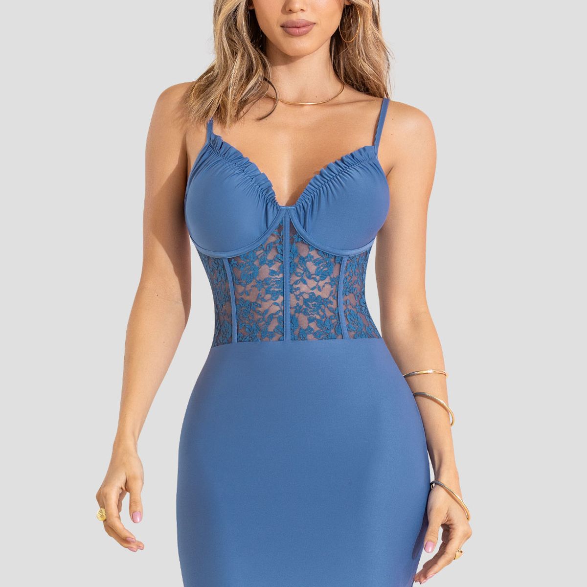 MARKETING PERSONAL - Vestido Corto Mujer Azul Indigo Mp 113479