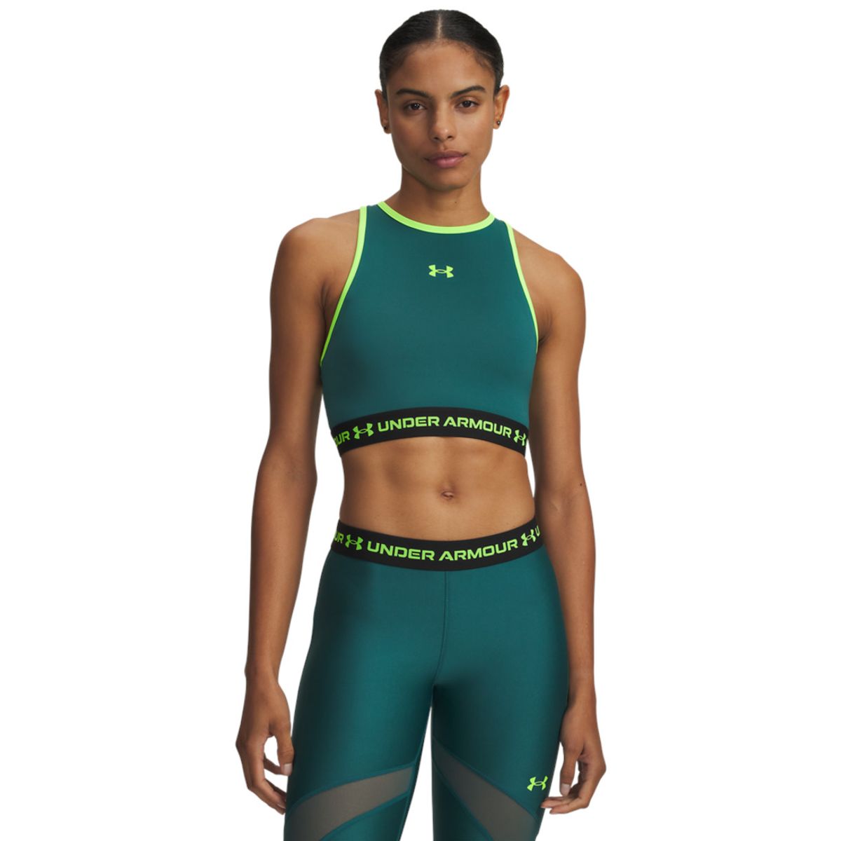 UNDER ARMOUR - Sujetador Mujer Under Armour HEATGEAR MESH TANK Verde UNDER ARMOUR