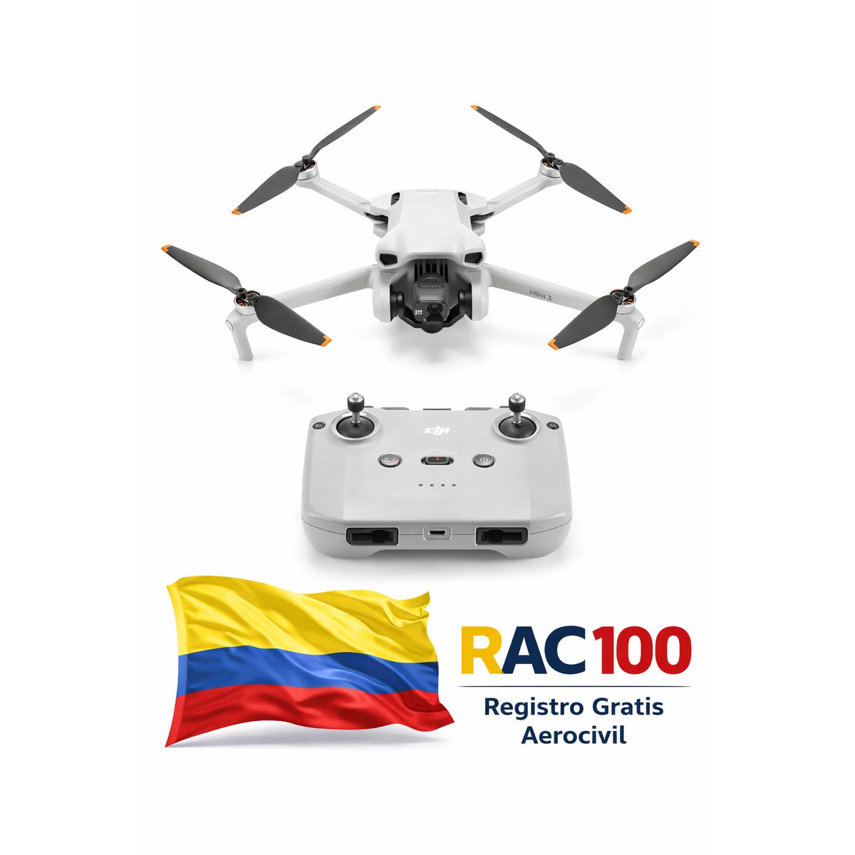 DJI - DRONE DJI MINI 3 SENCILLO CON CONTROL RC-N1 (1 BATERIA)