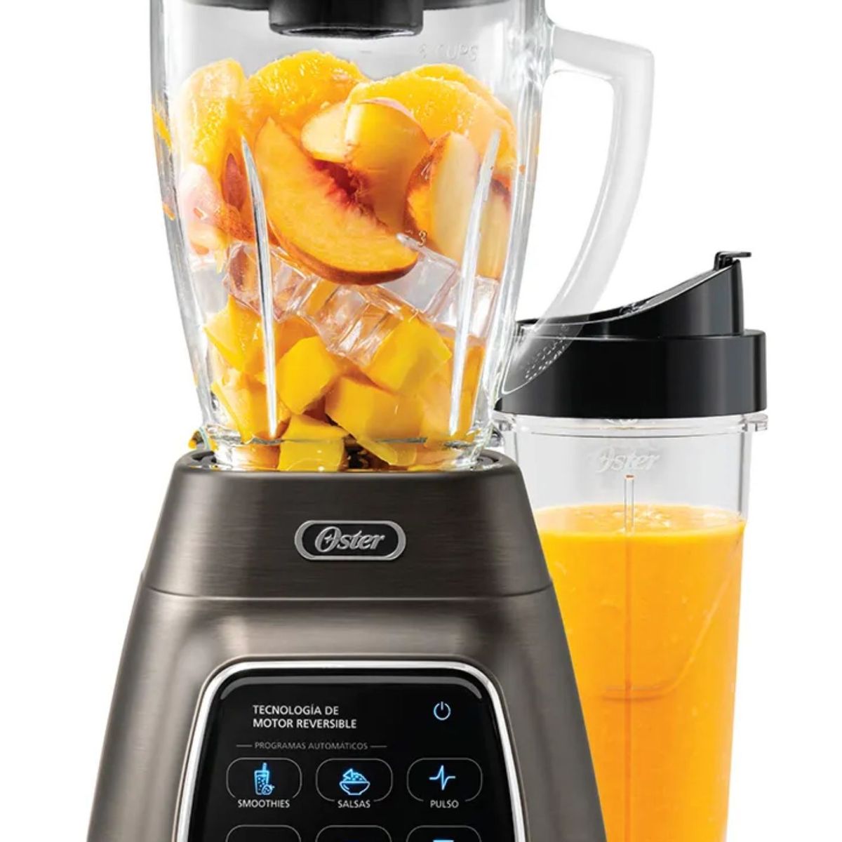 OSTER - Licuadora OSTER Touch Screen reversible 1000W + Vaso portatil Blend&Go Negra