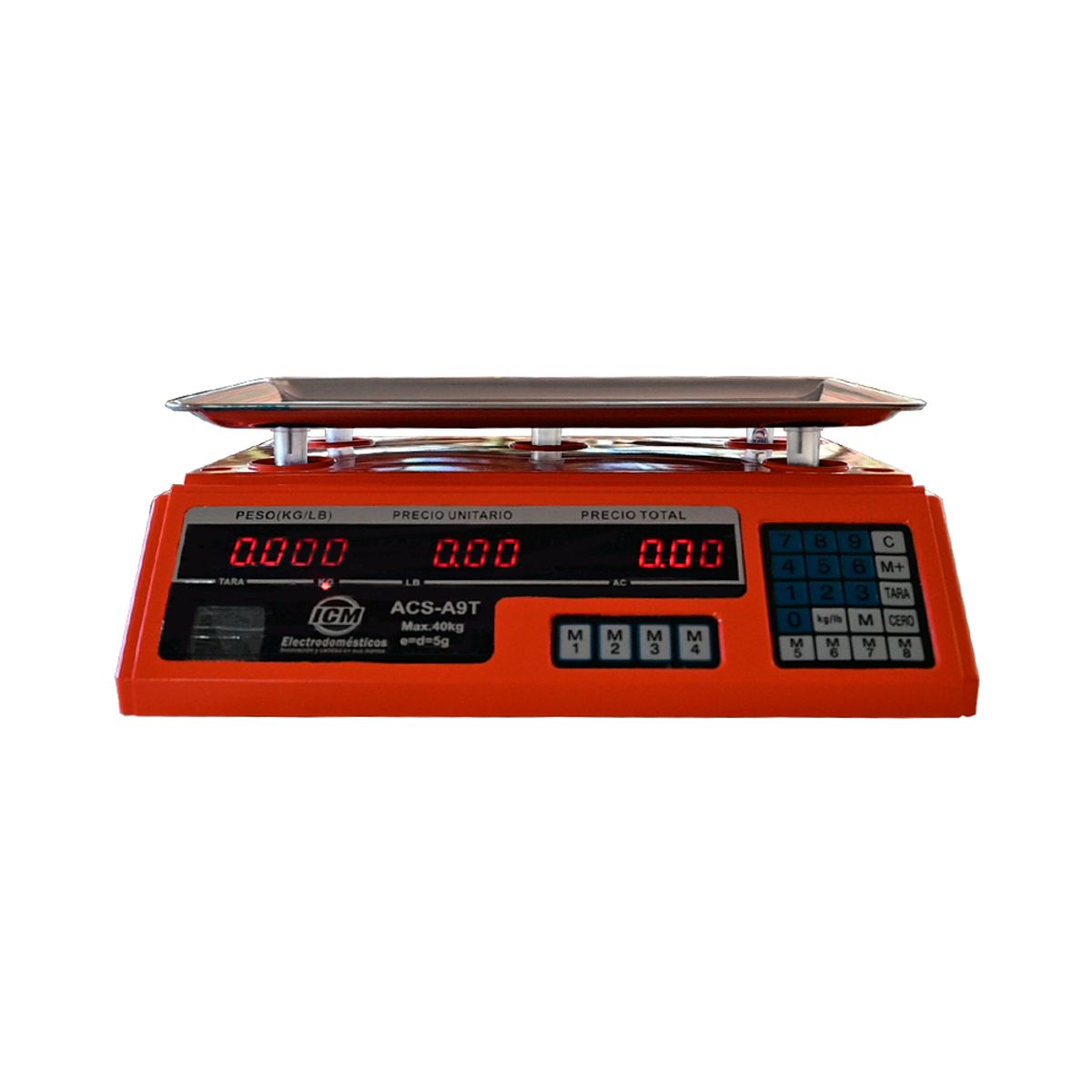 ICM - Bascula Electrónica Balanza Digital ICM pesa 40 Kg ICM ACS-A9T NARANJA