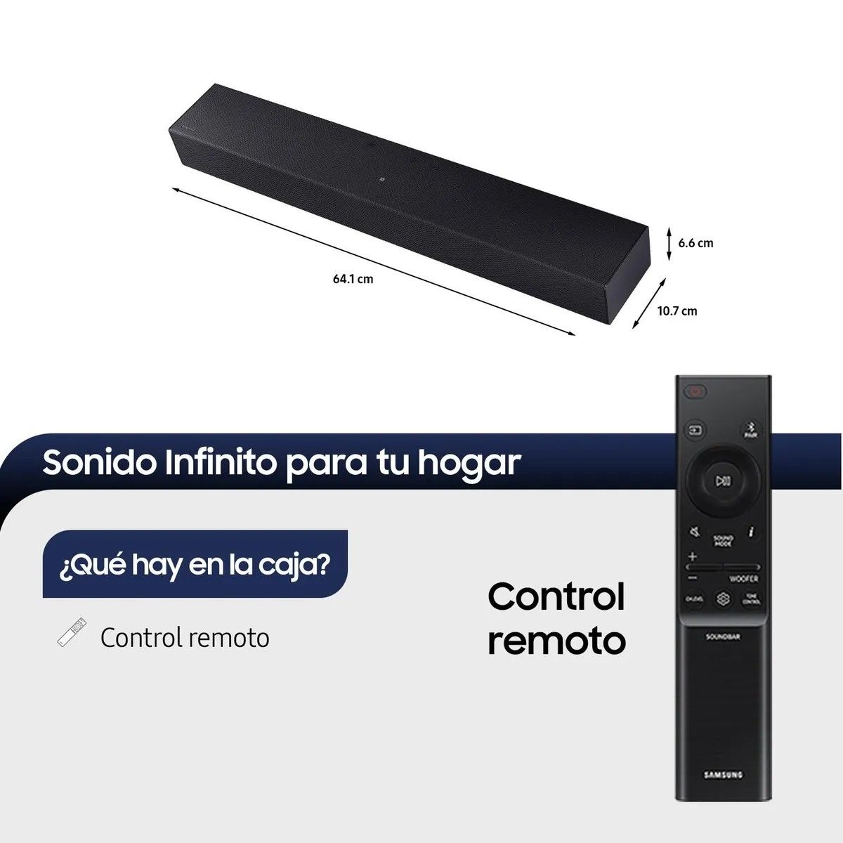SAMSUNG - Barra Sonido Samsung HW-B400F Negro Dolby 2.0 Bluetooth USB
