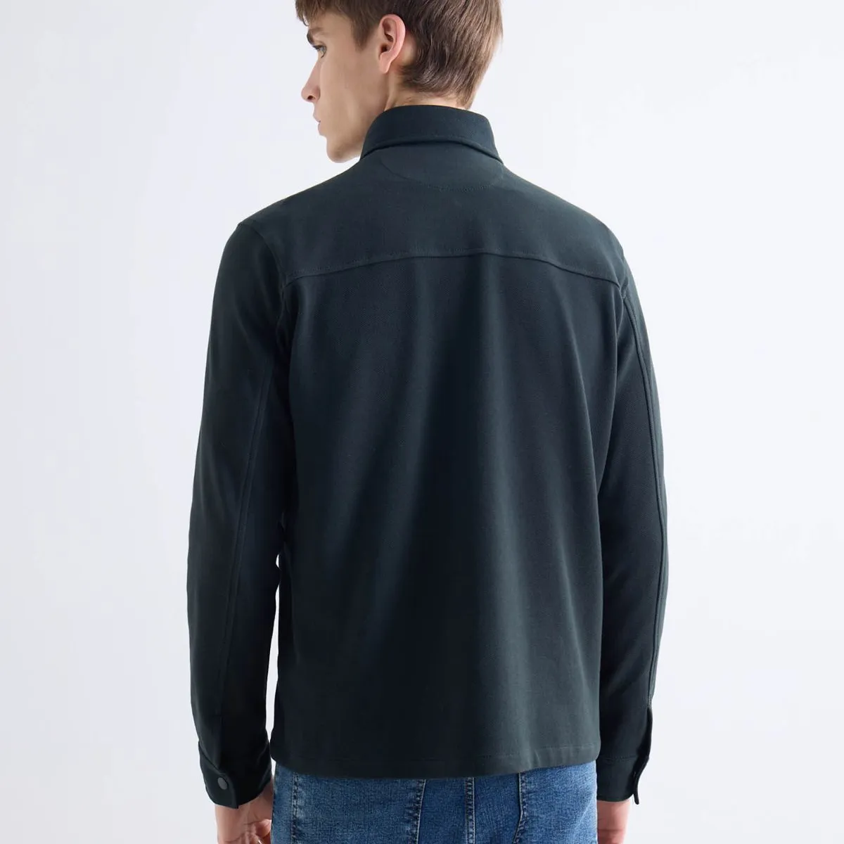 SEVEN SEVEN - Sobrecamisa Con Bolsillos Frontales  Para Hombre Verde Seven Seven