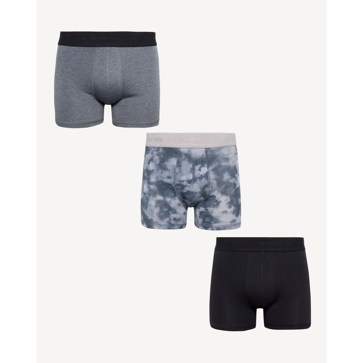 SEVEN SEVEN - Pack X3 Boxer Medio X3 Para Hombre Azul Seven Seven