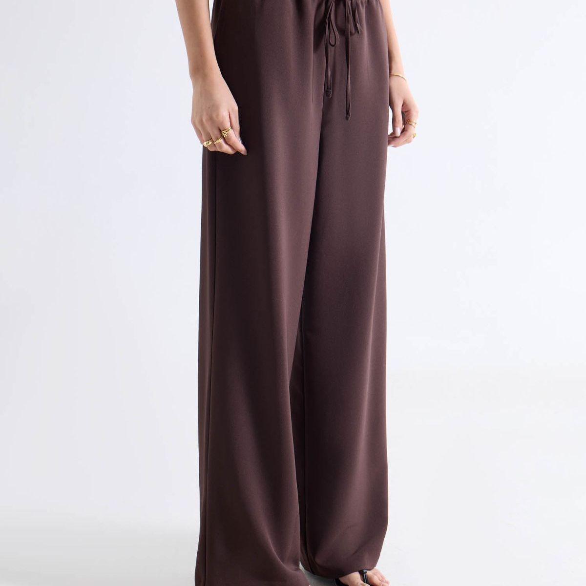 SEVEN SEVEN - Pantalón Tiro Medio Con Cordón  Para Mujer Café Seven Seven