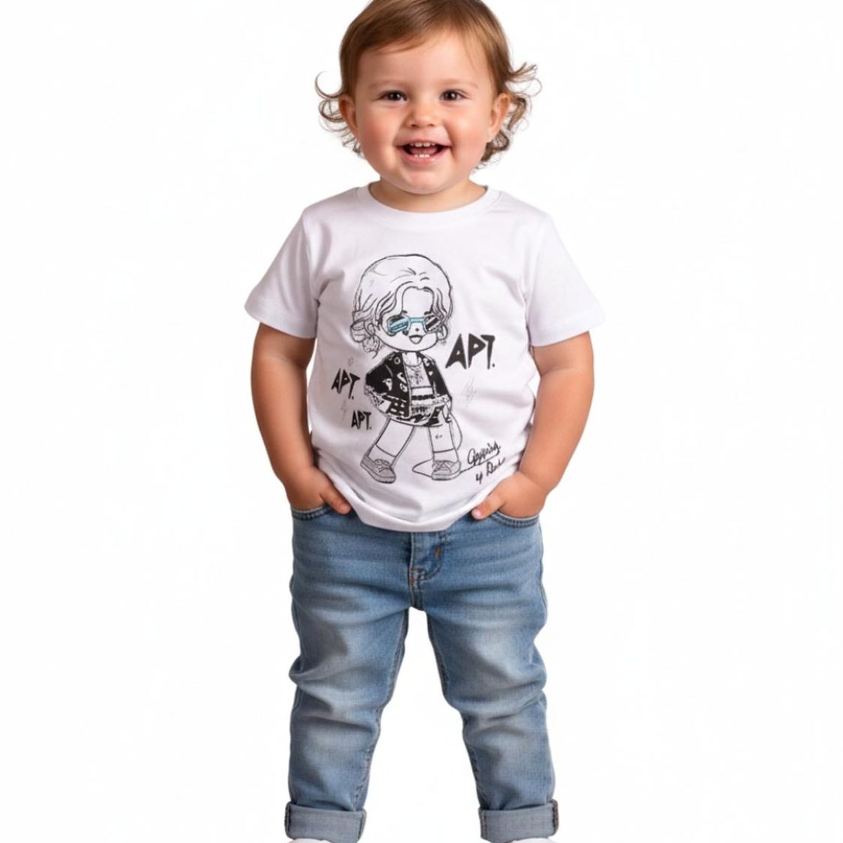 BIGBOYS - Camiseta Rose Apt Blanca Bebe Niña