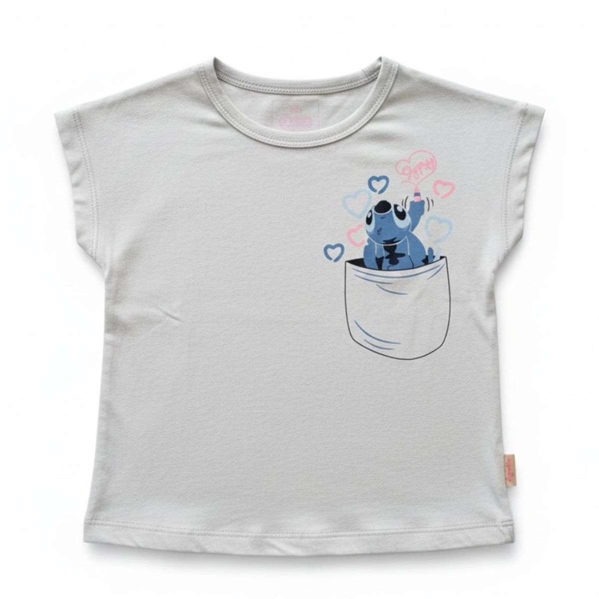 BIGBOYS - Camiseta Stitch Gris Niña