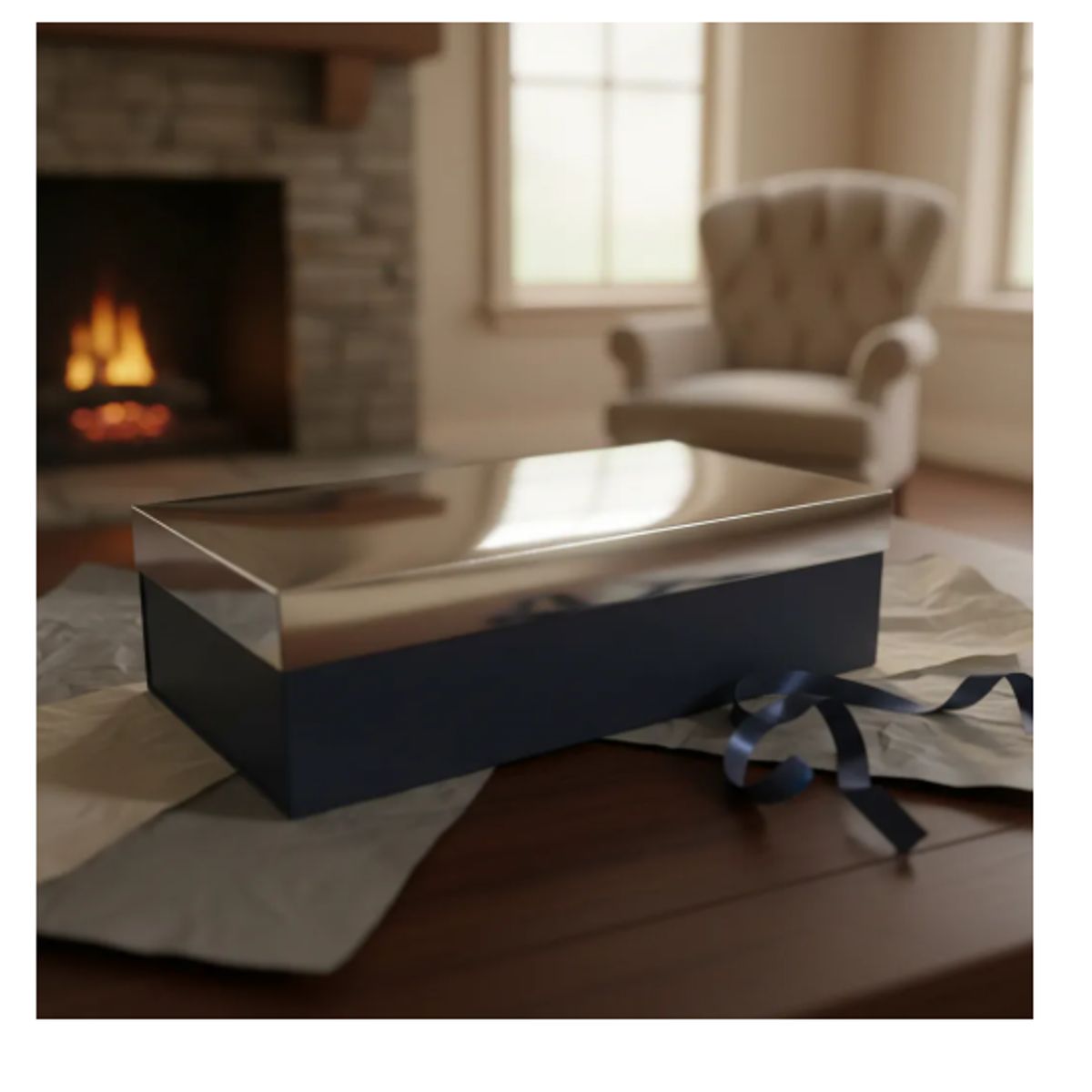 INFANTILES CAJUROMIX - Caja De Regalo Metalizada Con Tapa Elegante x 6 Und Plateado