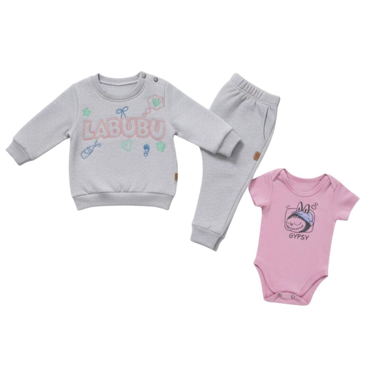 BIGBOYS - Conjunto Bebita Gris Bebe Niña