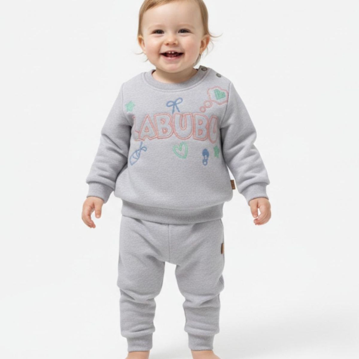 BIGBOYS - Conjunto Bebita Gris Bebe Niña