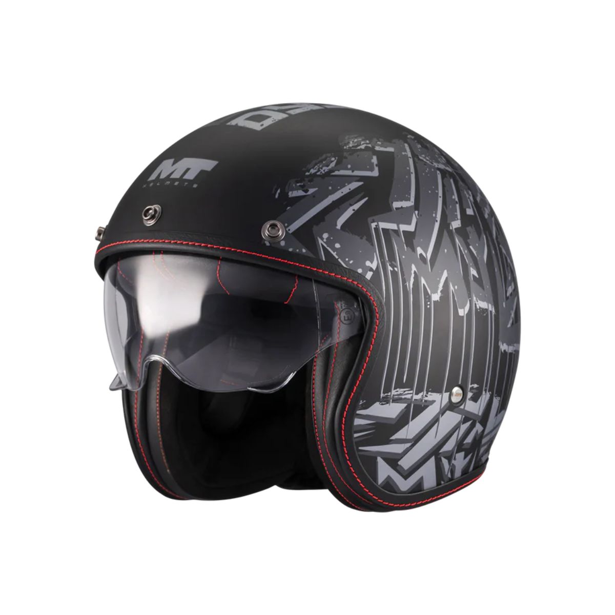 MT HELMETS - Casco Jet MT Le Mans 2 SV S Dystopic B12 Gris Mate