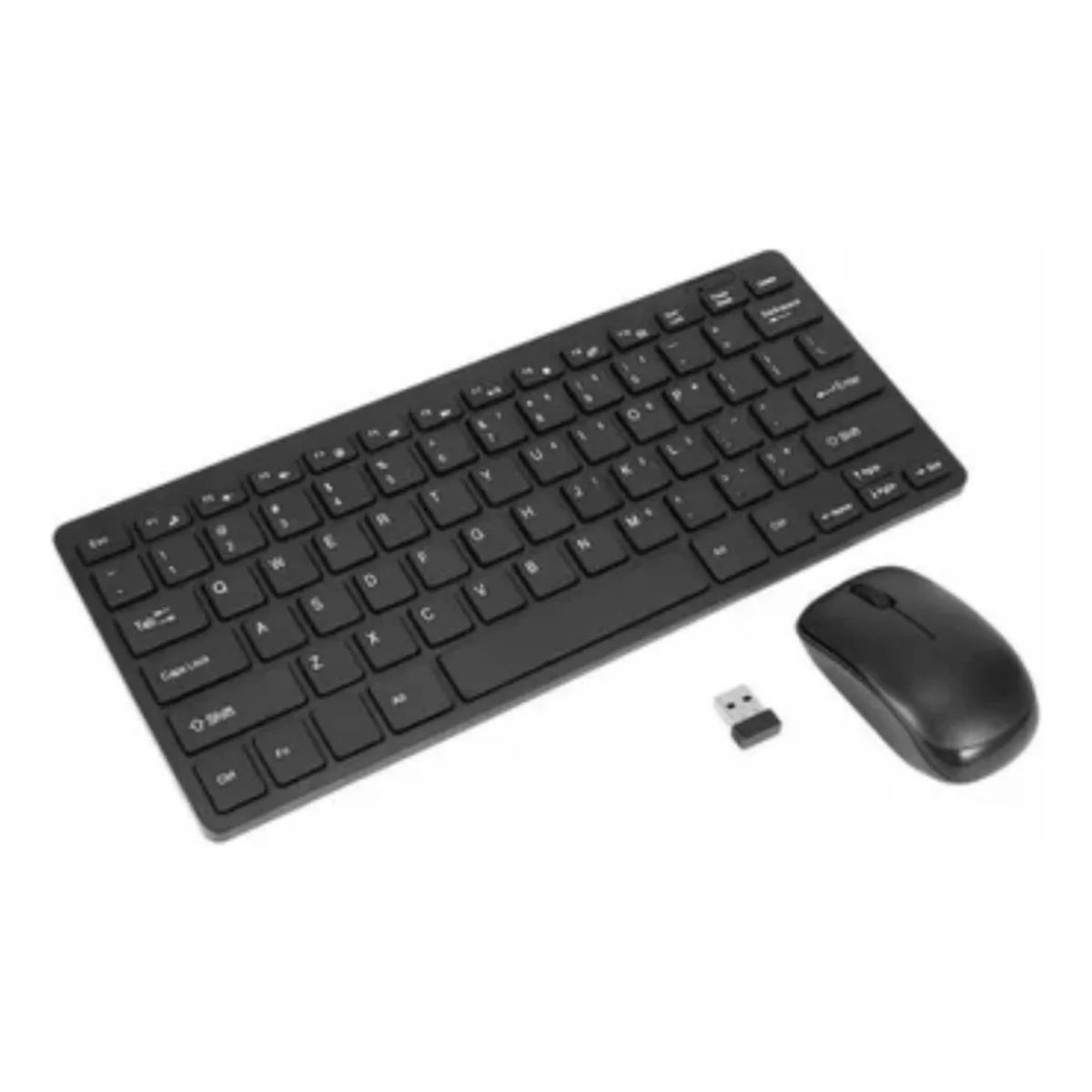 GENERICO - Combo Mini Teclado + Mouse Inalámbrico Receptor USB K-03 Negro