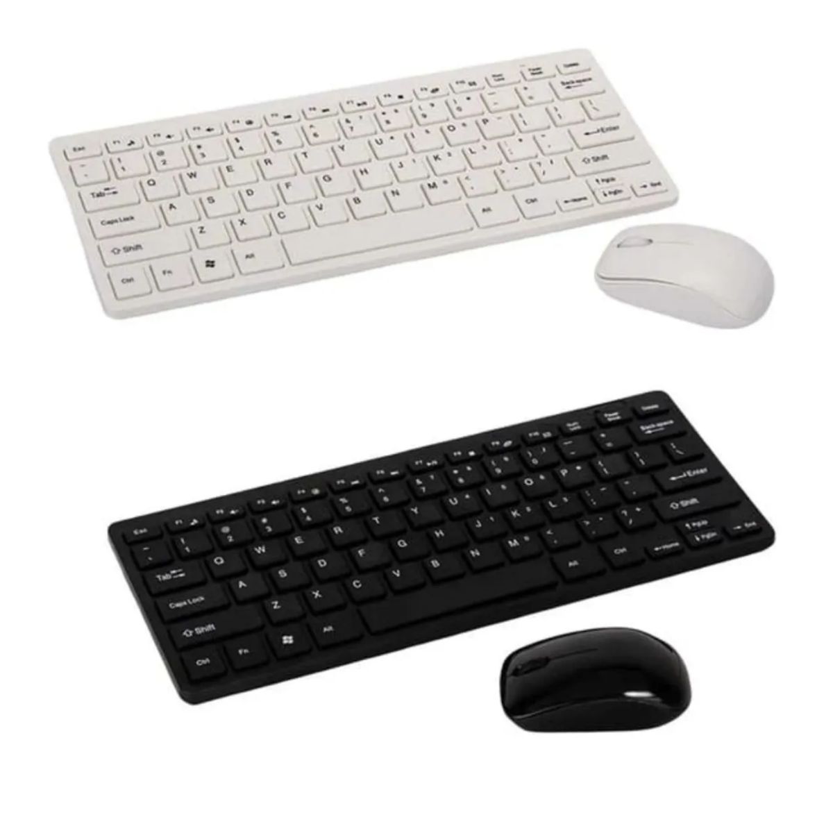GENERICO - Combo Mini Teclado + Mouse Inalámbrico Receptor USB K-03 Negro