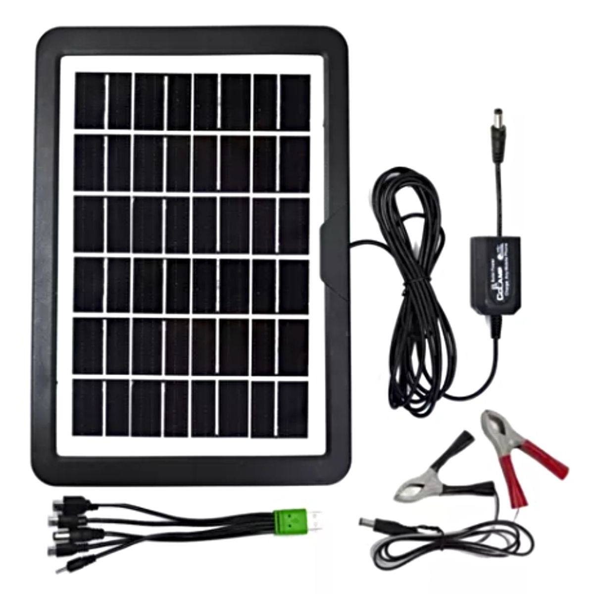 GENERICO - Panel Solar Portátil Monocristalino CCLamp 15W 12V Carga USB Negro
