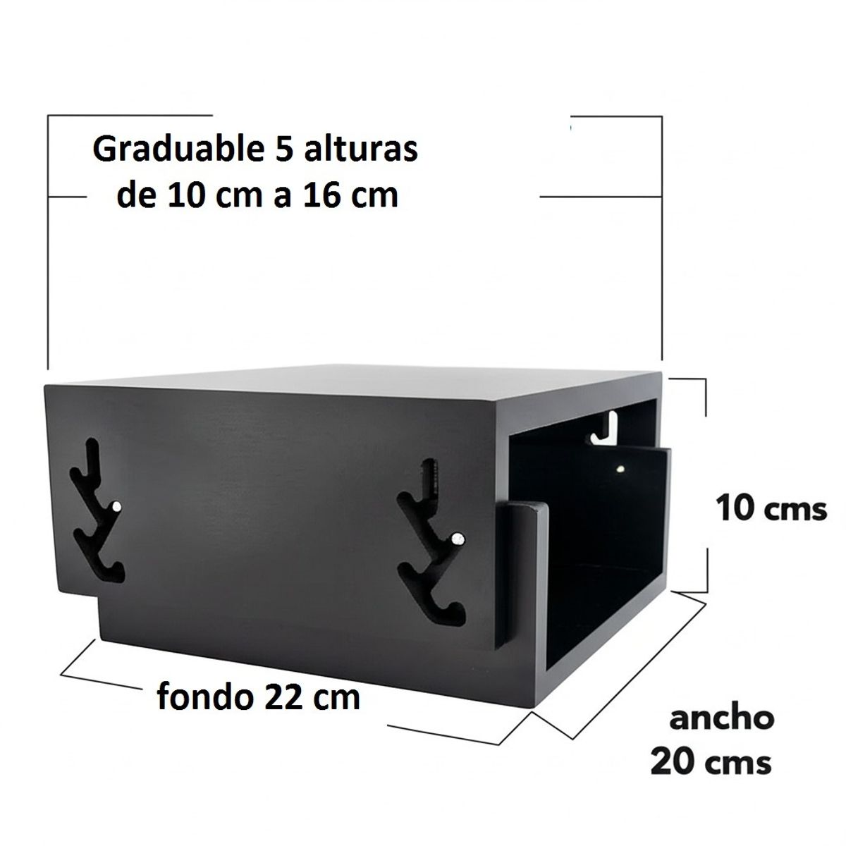 GENERICO - Mesa Mini Graduable 5 Alturas 22 Cm Map 1285 Negro
