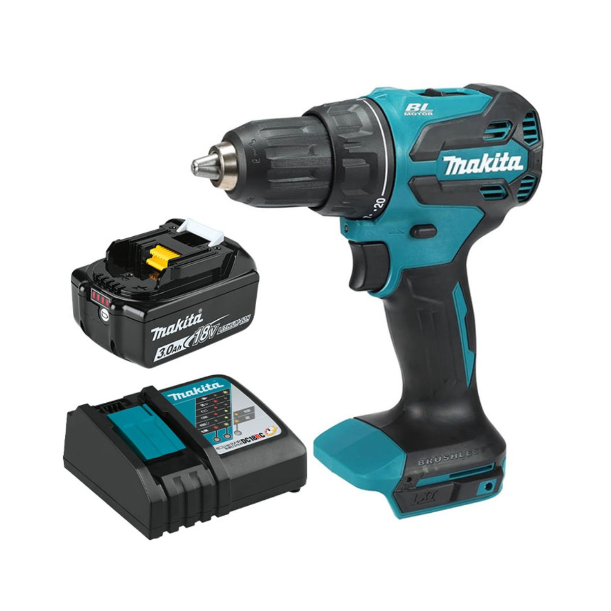 MAKITA - Taladro Inalámbrico De 12 18v Bl Batería 3a Makita Dhp490z