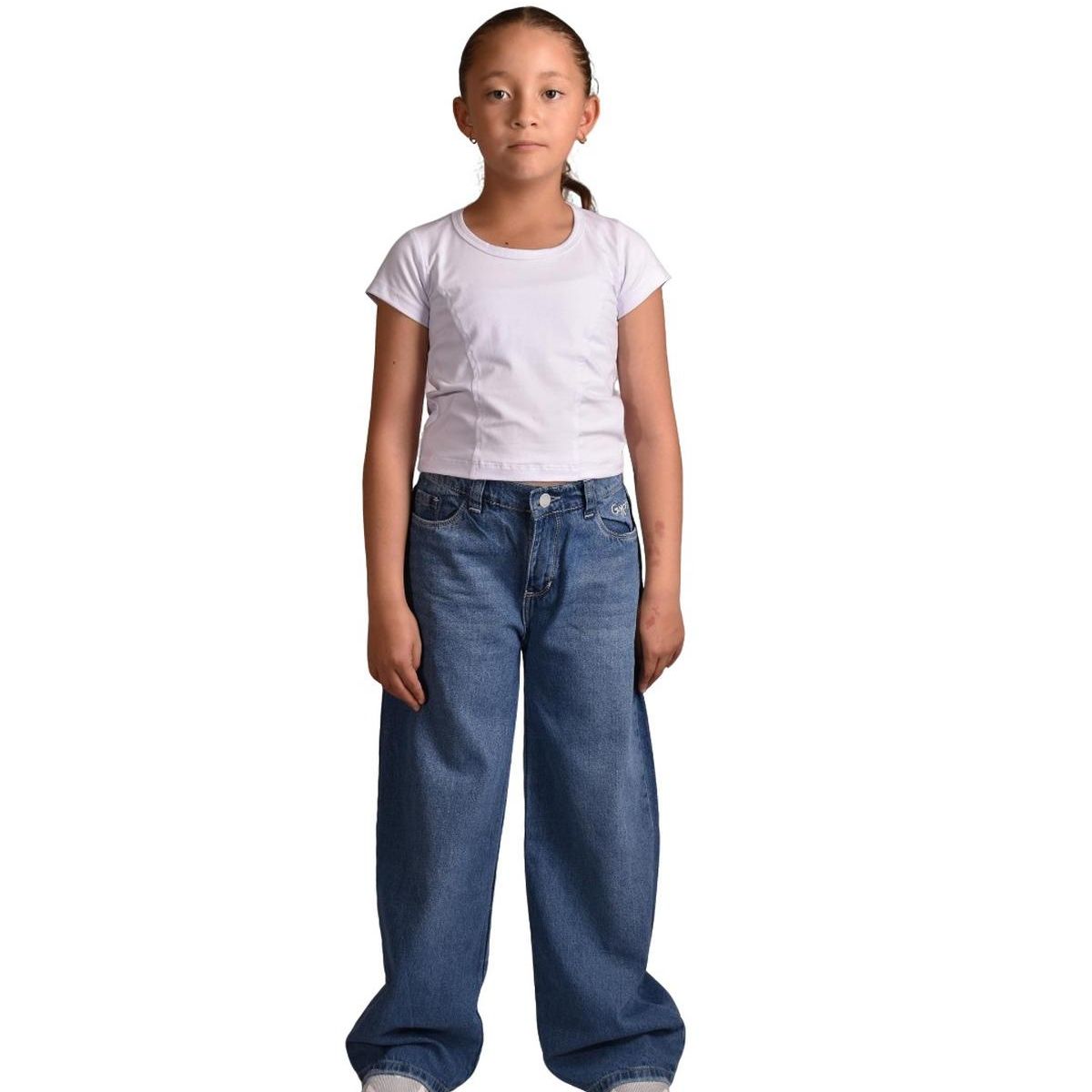 BIGBOYS - Jean Ancho Palazzo Azul Medio Niña
