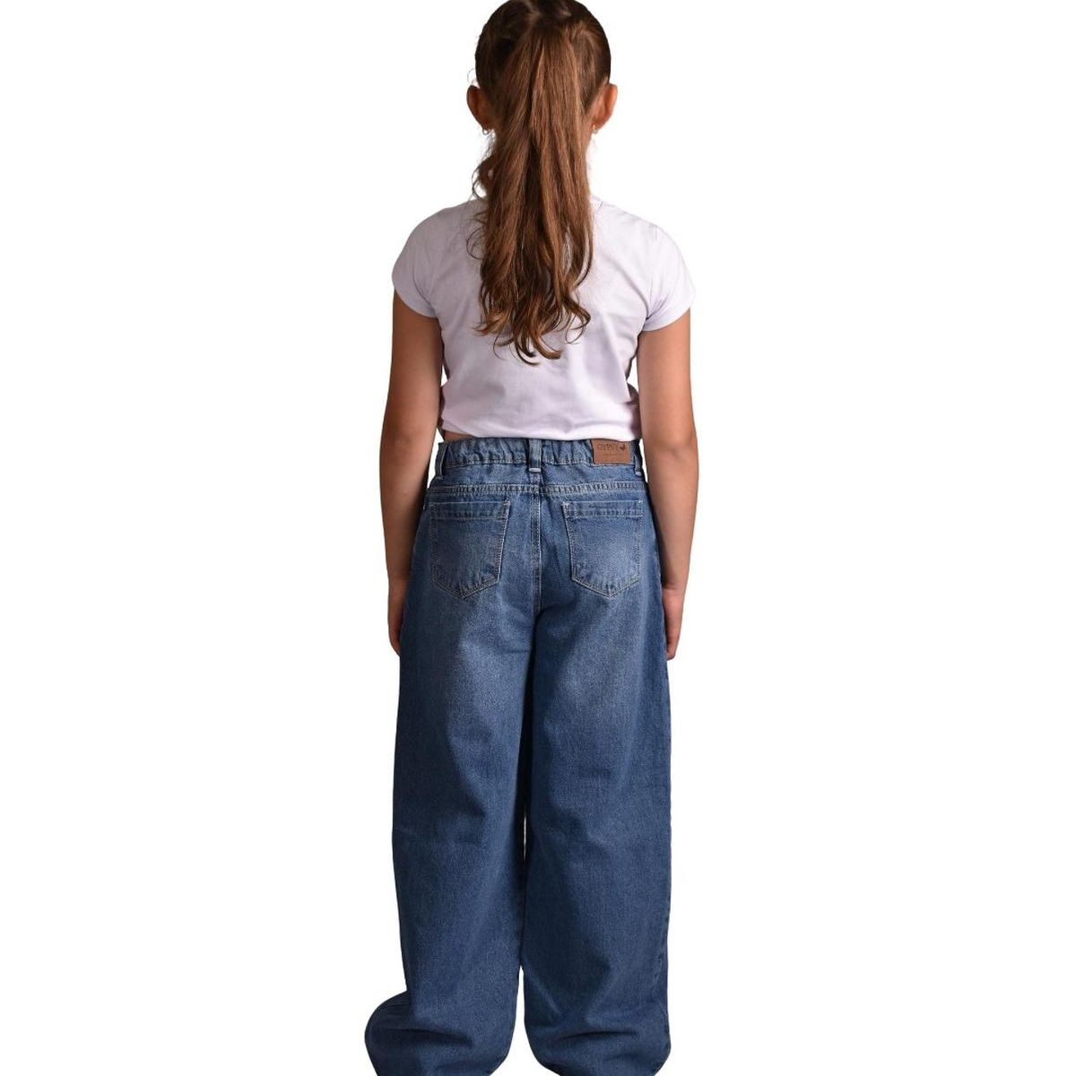 BIGBOYS - Jean Ancho Palazzo Azul Medio Niña
