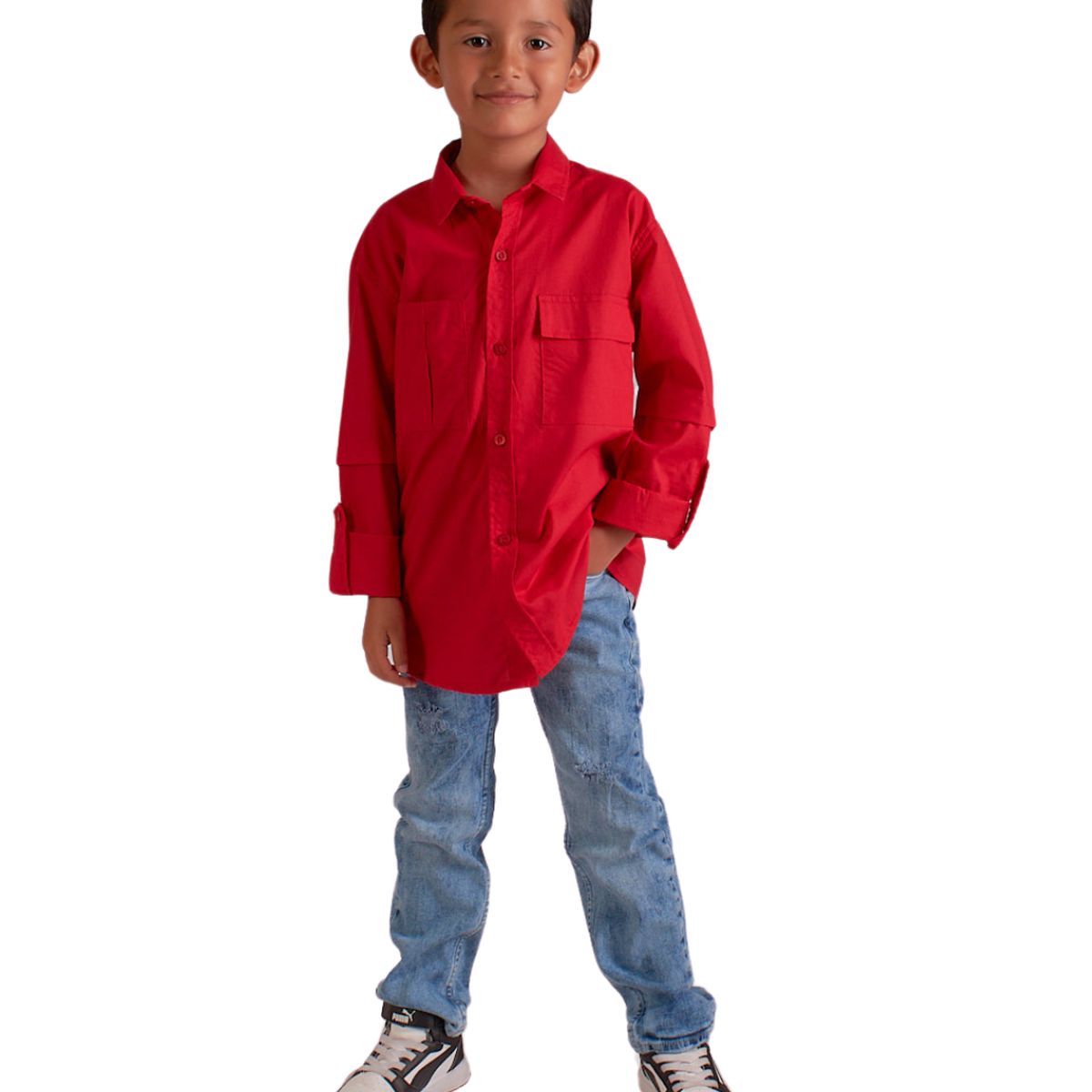 BIGBOYS - Camisa Manga Larga Luffy Roja Bebé Niño