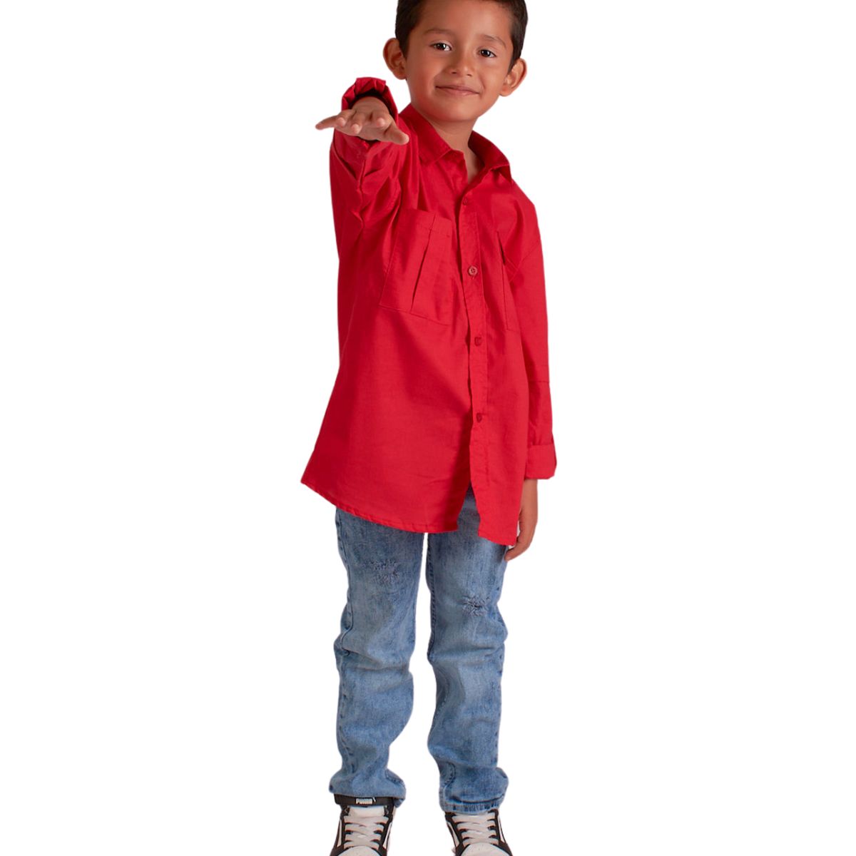 BIGBOYS - Camisa Manga Larga Luffy Roja Bebé Niño