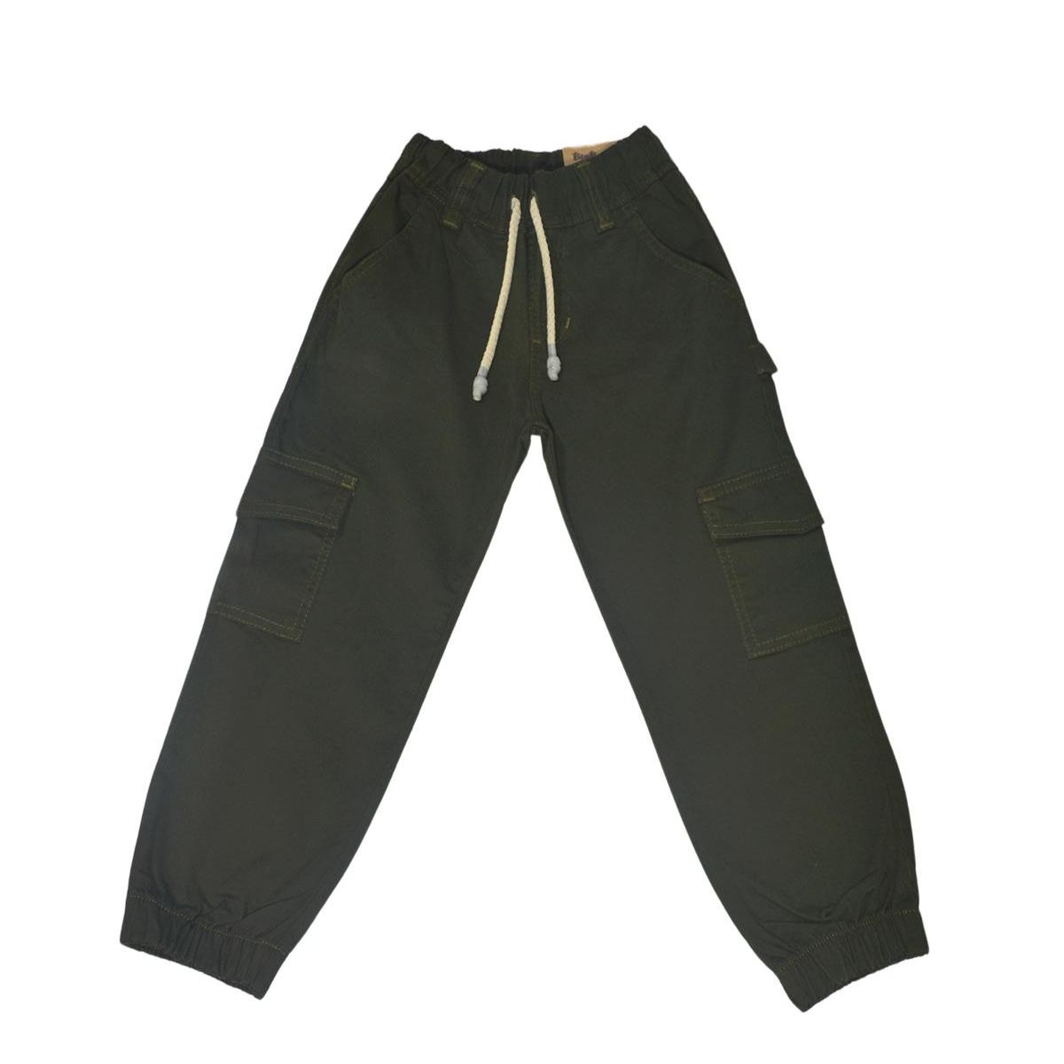 BIGBOYS - Pantalón Drill Jogger Cargo Verde Niño