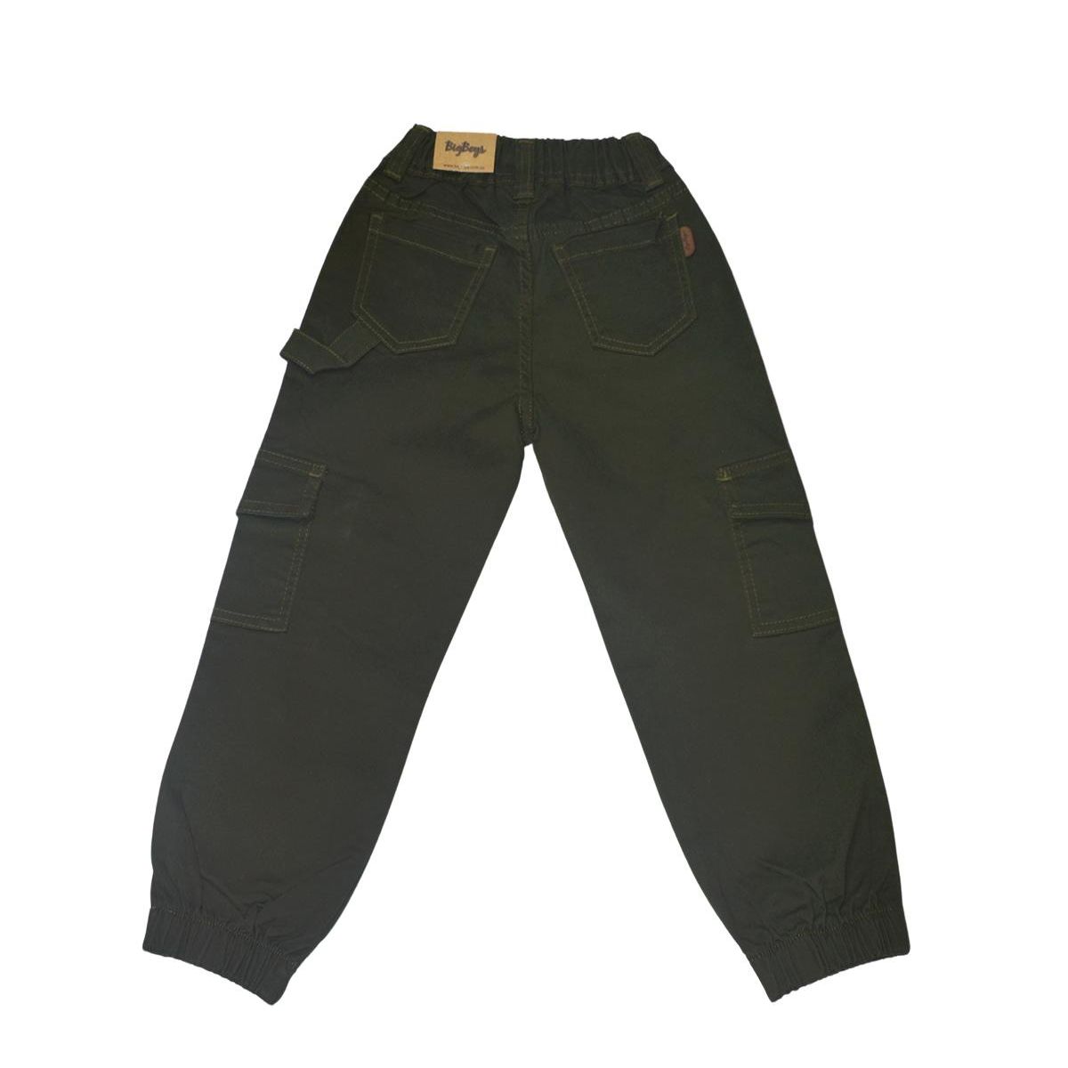 BIGBOYS - Pantalón Drill Jogger Cargo Verde Niño