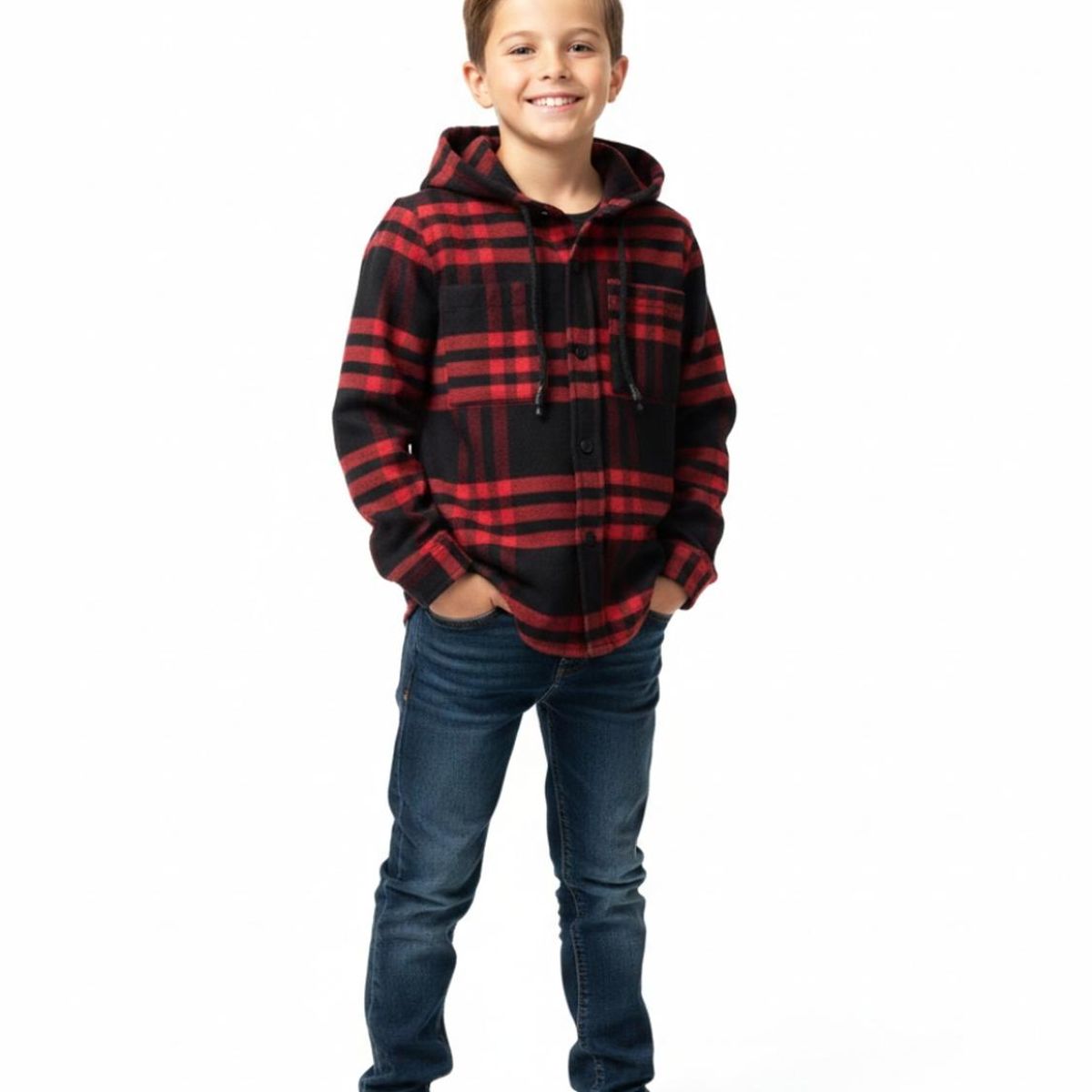 BIGBOYS - Sobrecamisa Leñador Rojo Negro Niño