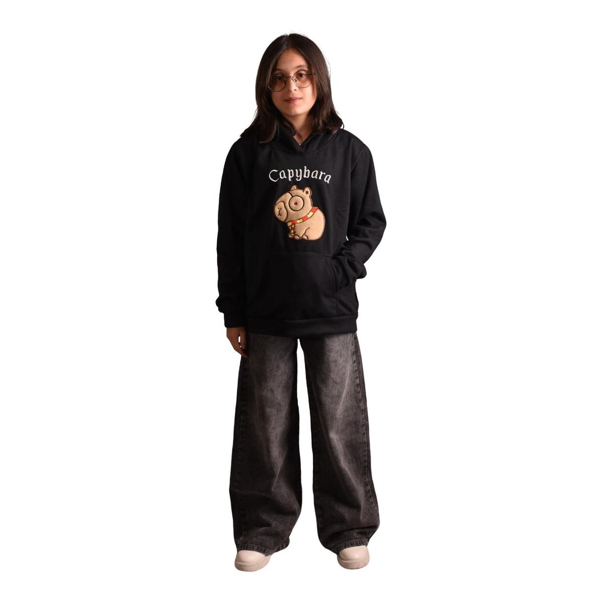 BIGBOYS - Buzo Hoodie Capybara Negro Niña