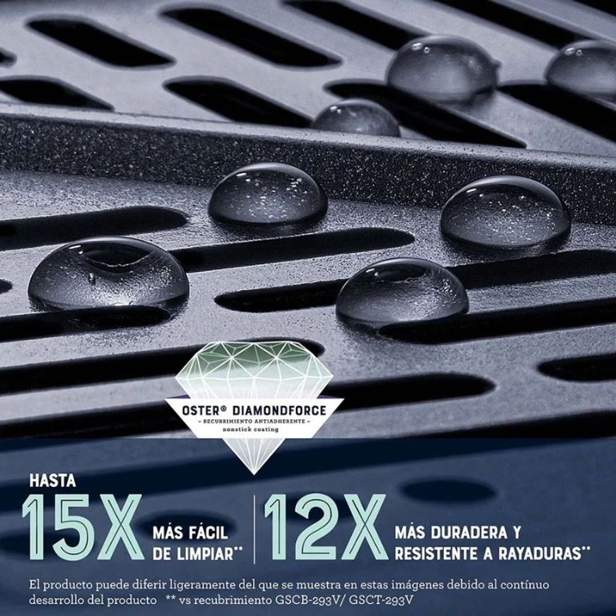 OSTER - Freidora de Aire OSTER Digital con Diamond Force Extra grande 9Litros CKSTAF90D Plateado