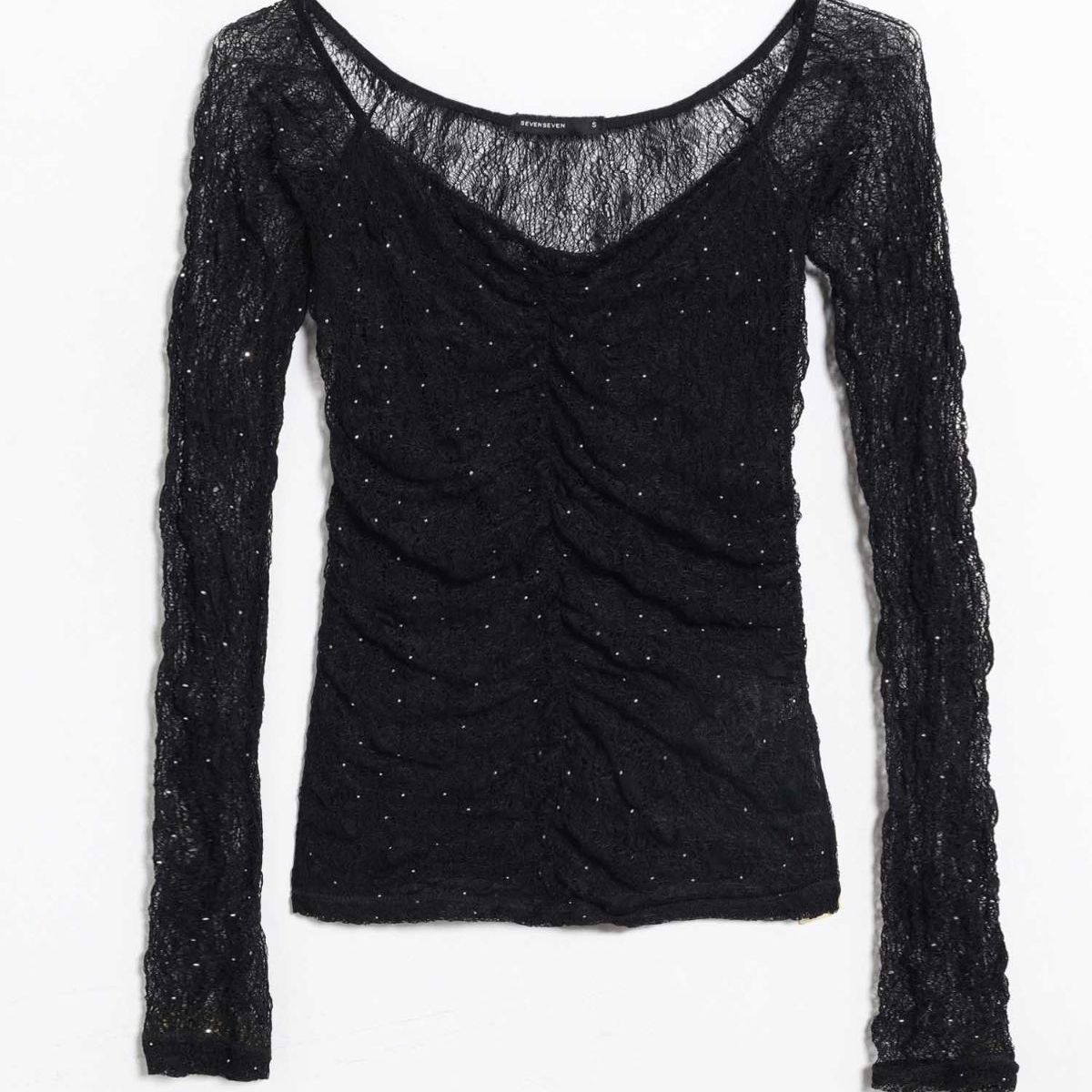 SEVEN SEVEN - Camiseta Off Shoulder  Para Mujer Negro Seven Seven