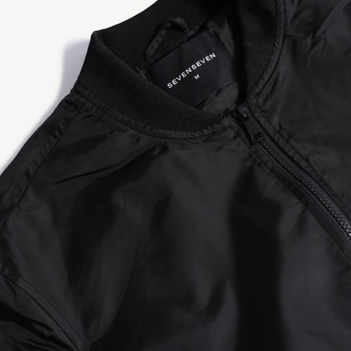 SEVEN SEVEN - Chaqueta Bomber Con Cremallera  Para Hombre Negro Seven Seven