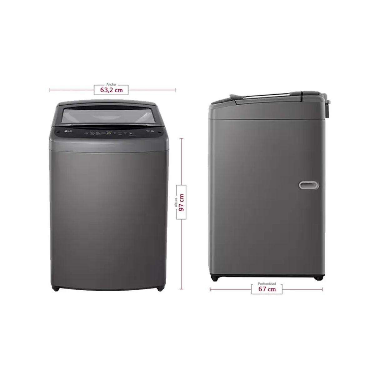 LG - Lavadora LG Carga Superior 18 Kilos WT18MVTB Negra