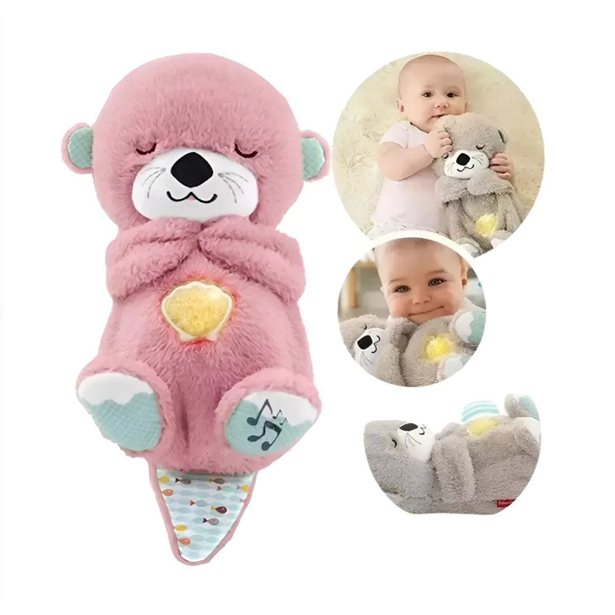 GENERICO - Nutria Relajante Rosa para Bebe con Sonidos y Luz Suave