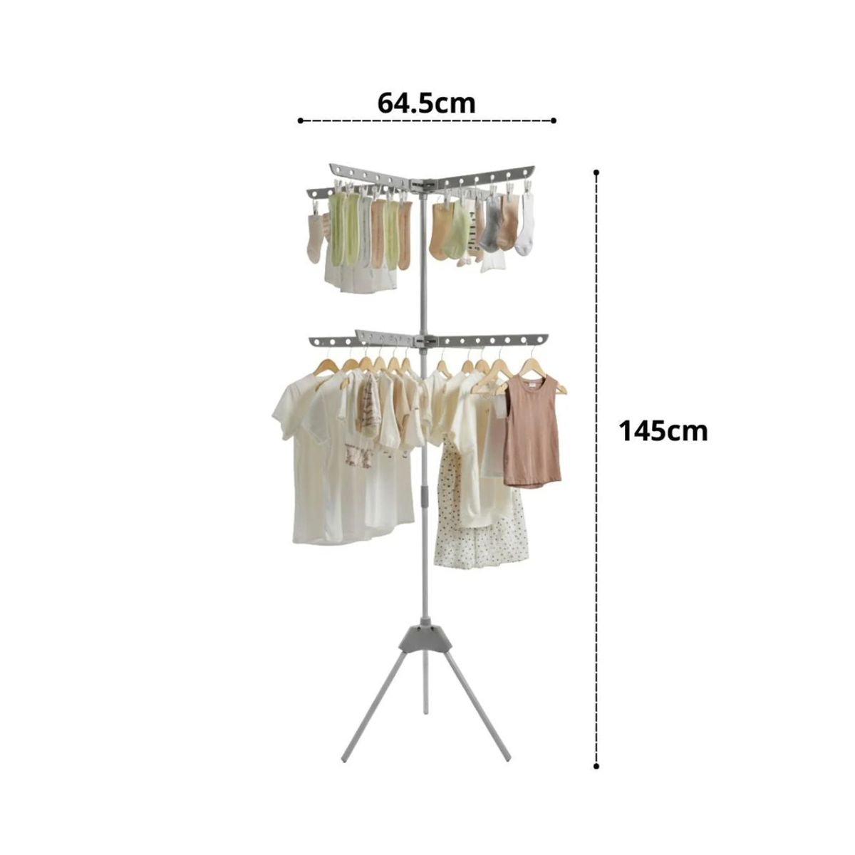 GENERICO - TENDEDERO DE ROPA VERTICAL 2 NIVELES PLEGABLE MULTIFUNCIONAL