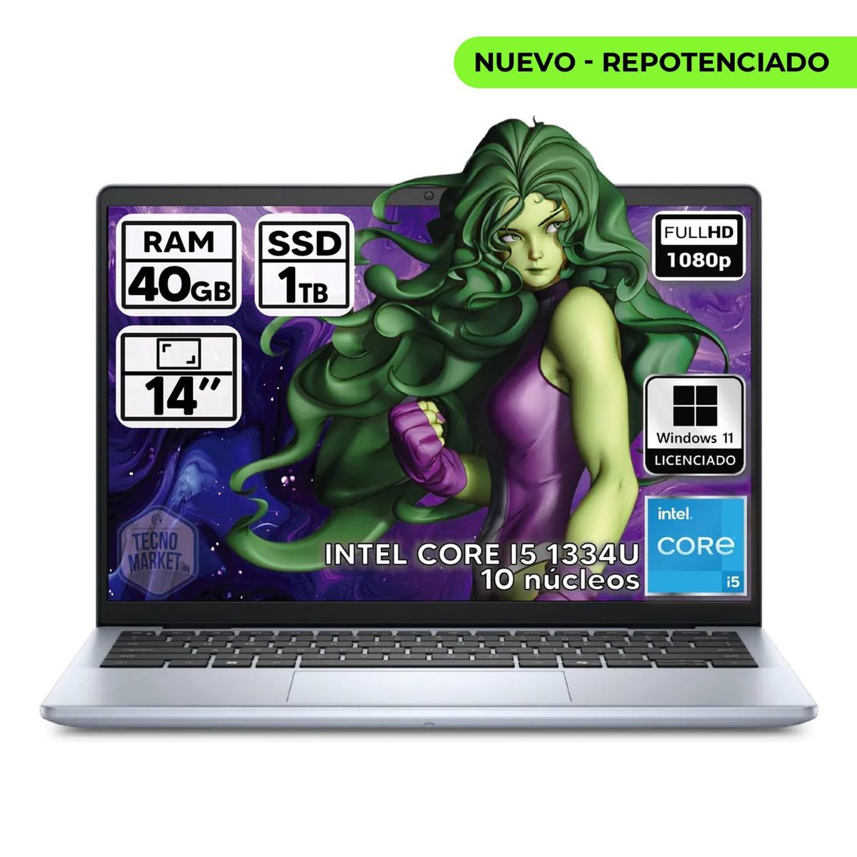 DELL - PORTATIL DELL INSPIRON INTEL CORE I5-1334U 40GB RAM 1TB SSD 14 FHD WINDOWS 11 PRO 100% LICENCIADO