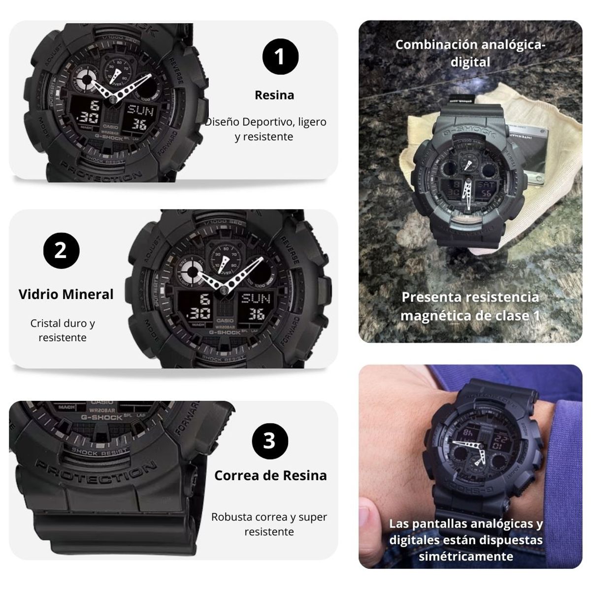 G-SHOCK - Reloj Casio G-SHOCK GA-100-1A1 Diseño Deportivo