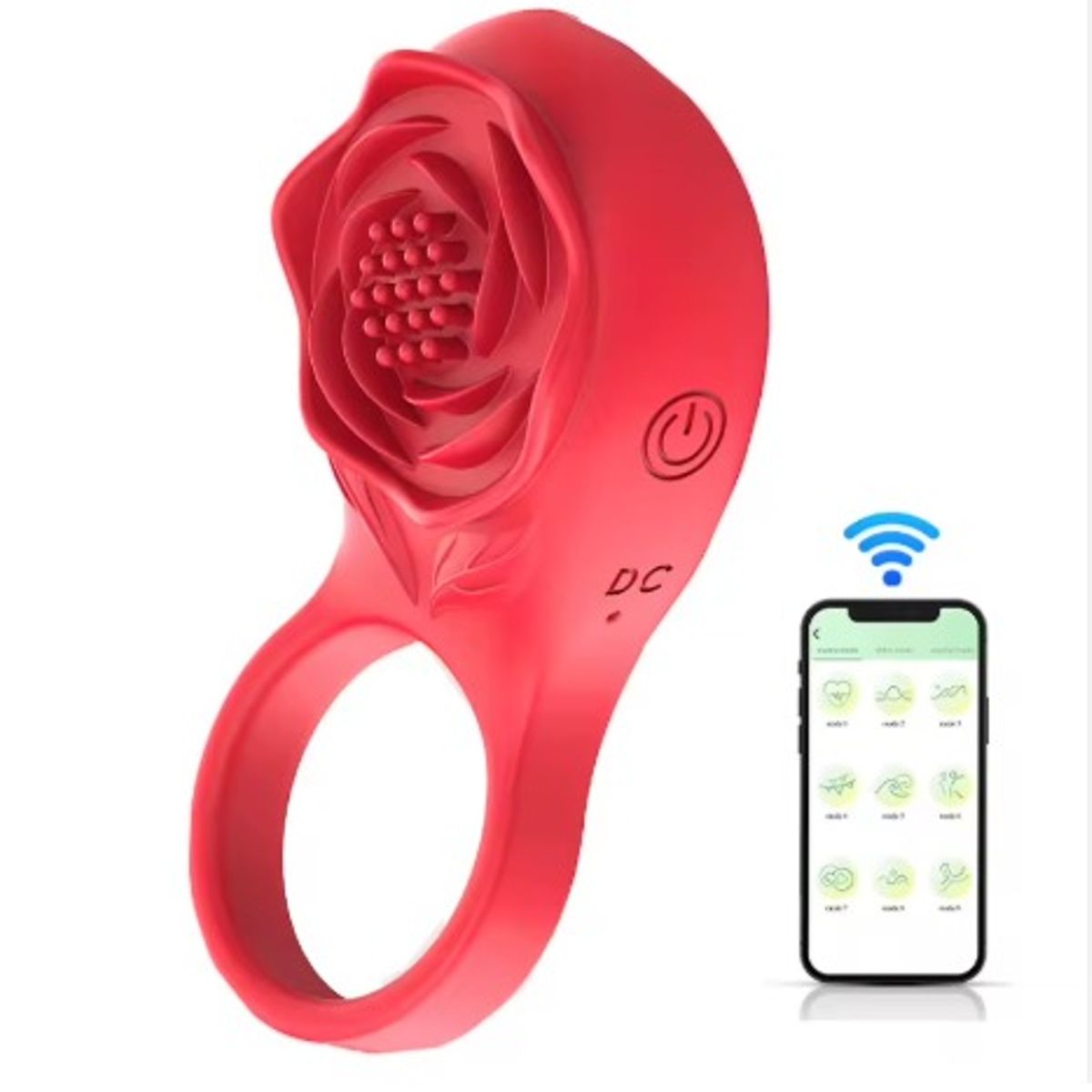 GENERICO - Anillo Vibrador Inteligente con Control por App  Diseño Rosa