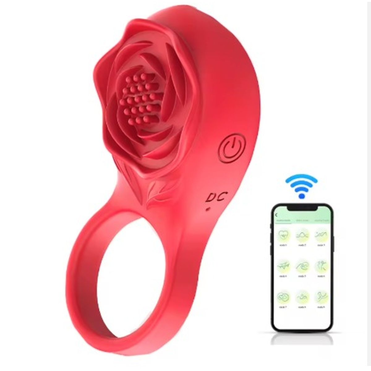 GENERICO - Anillo Vibrador Inteligente con Control por App  Diseño Rosa