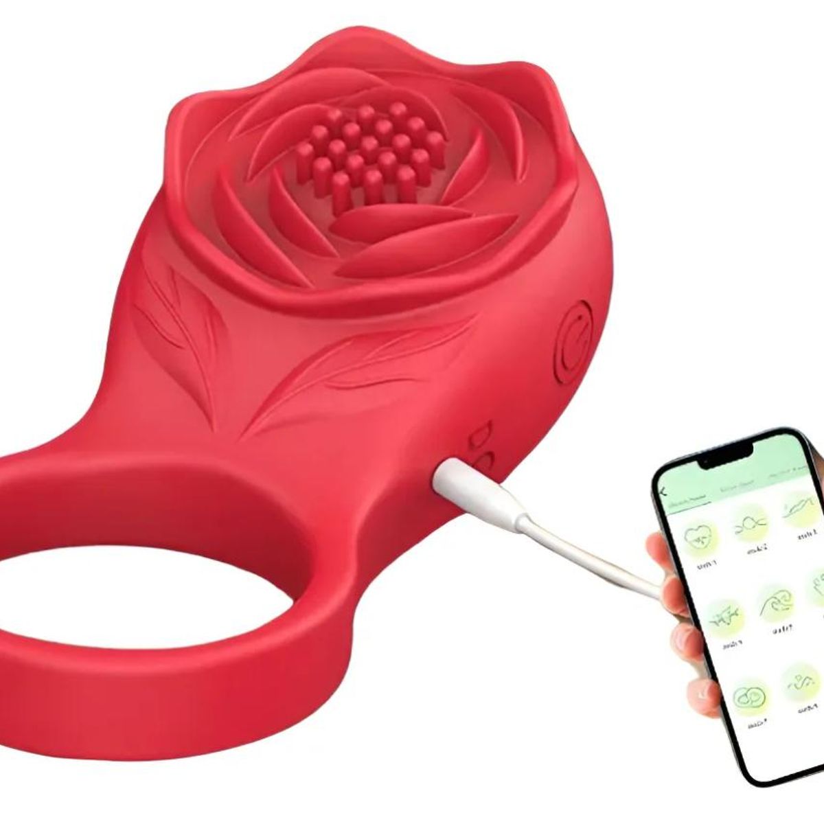 GENERICO - Anillo Vibrador Inteligente con Control por App  Diseño Rosa