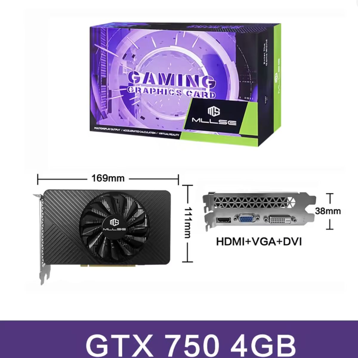 GENERICO - Tarjeta Gráfica Mllse Nvidia Geforce Gtx 750 4Gb Gddr5 128Bit Hdmi-Vga-Dvi