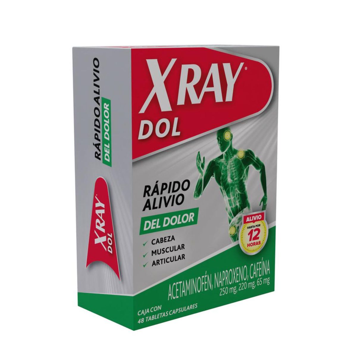 X RAY - X Ray Dol Acetaminofén + Naproxeno + Cafeína 48 Unidades