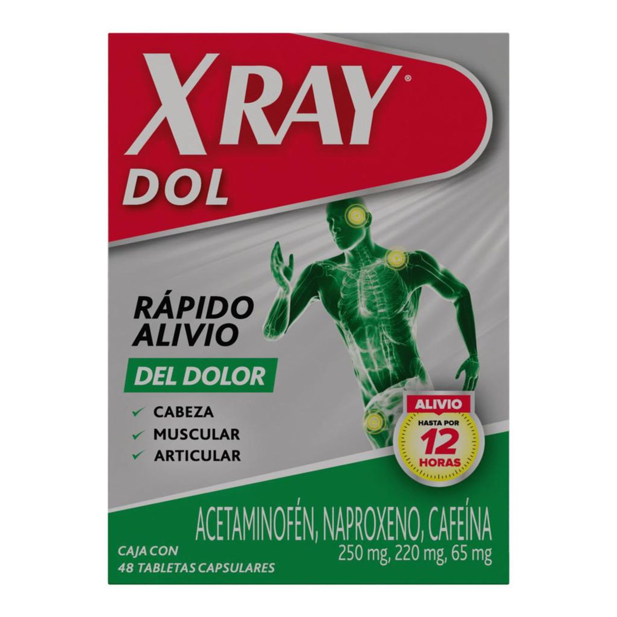 X RAY - X Ray Dol Acetaminofén + Naproxeno + Cafeína 48 Unidades