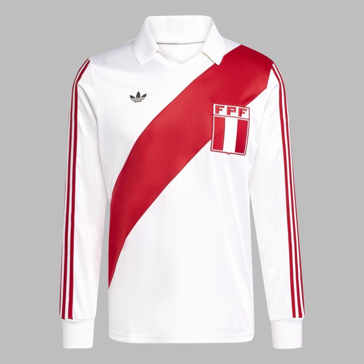 ADIDAS - Camiseta Adidas Performance Hombre Perú 1978 - Blanco - Rojo - Fútbol - Uso casual y entrenamiento