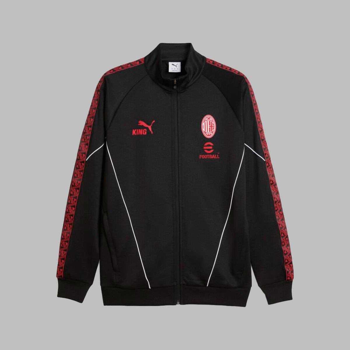 PUMA - Chaqueta Puma Hombre KING Anthem del AC Milan - Negro - Rojo