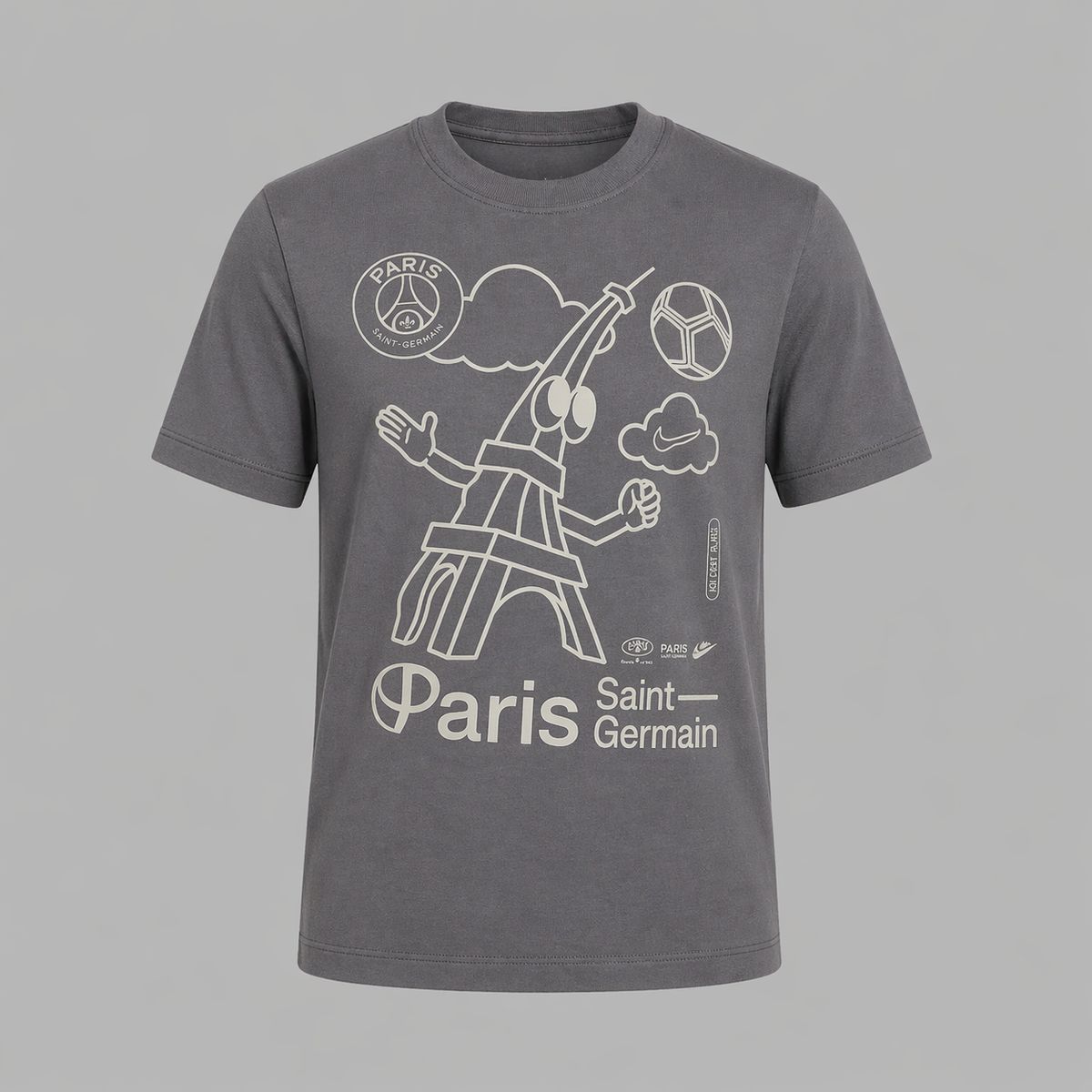 NIKE - Camiseta Nike Kids Paris Saint-Germain U  Ss Air  - Gris