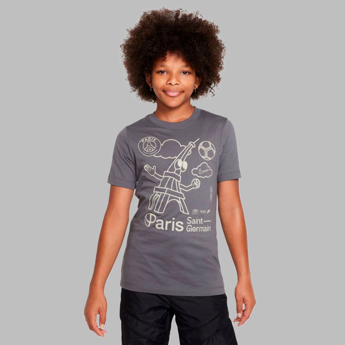 NIKE - Camiseta Nike Kids Paris Saint-Germain U  Ss Air  - Gris