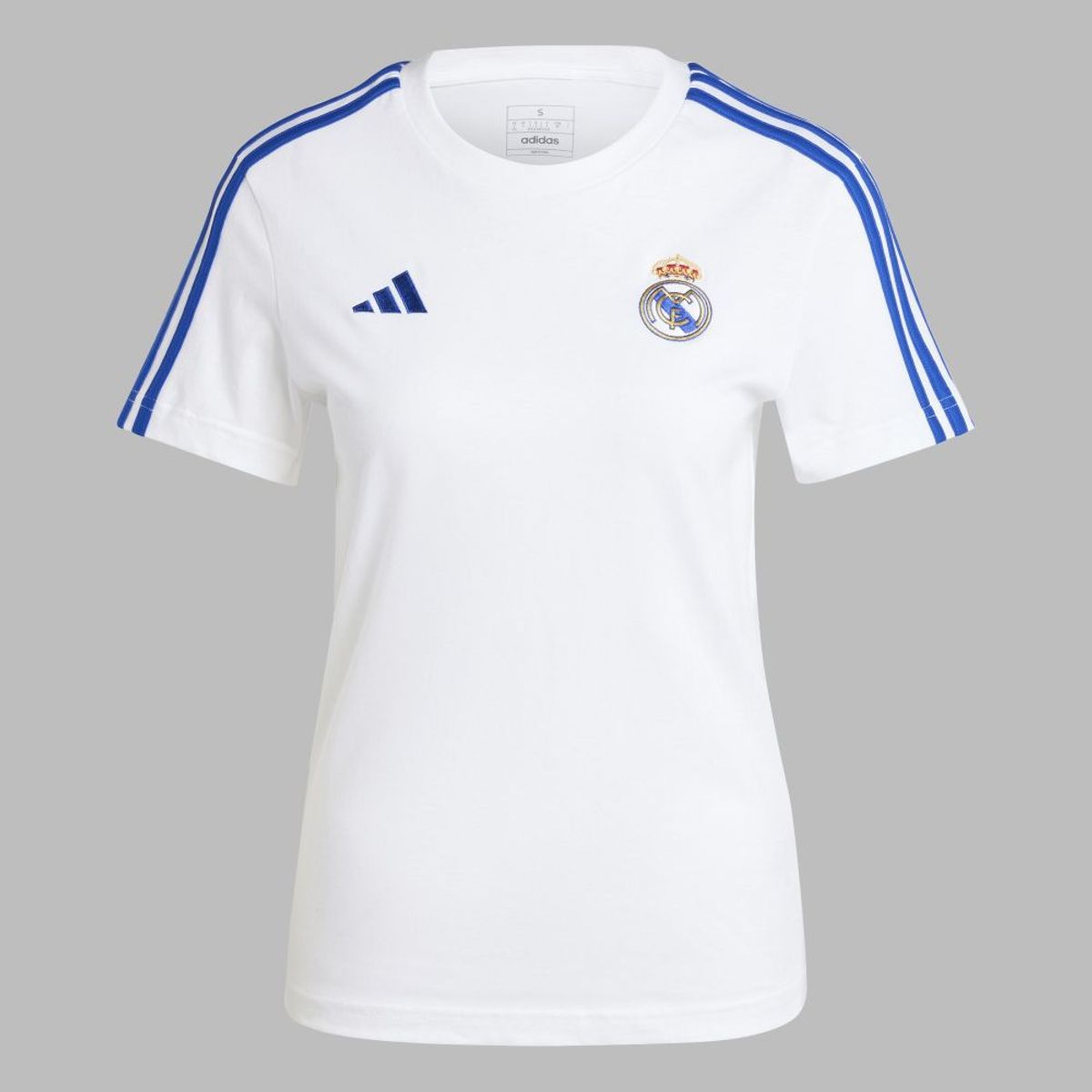 ADIDAS - Camiseta adidas Mujer Polo 3 Tiras Real Madrid - Blanco-Azul